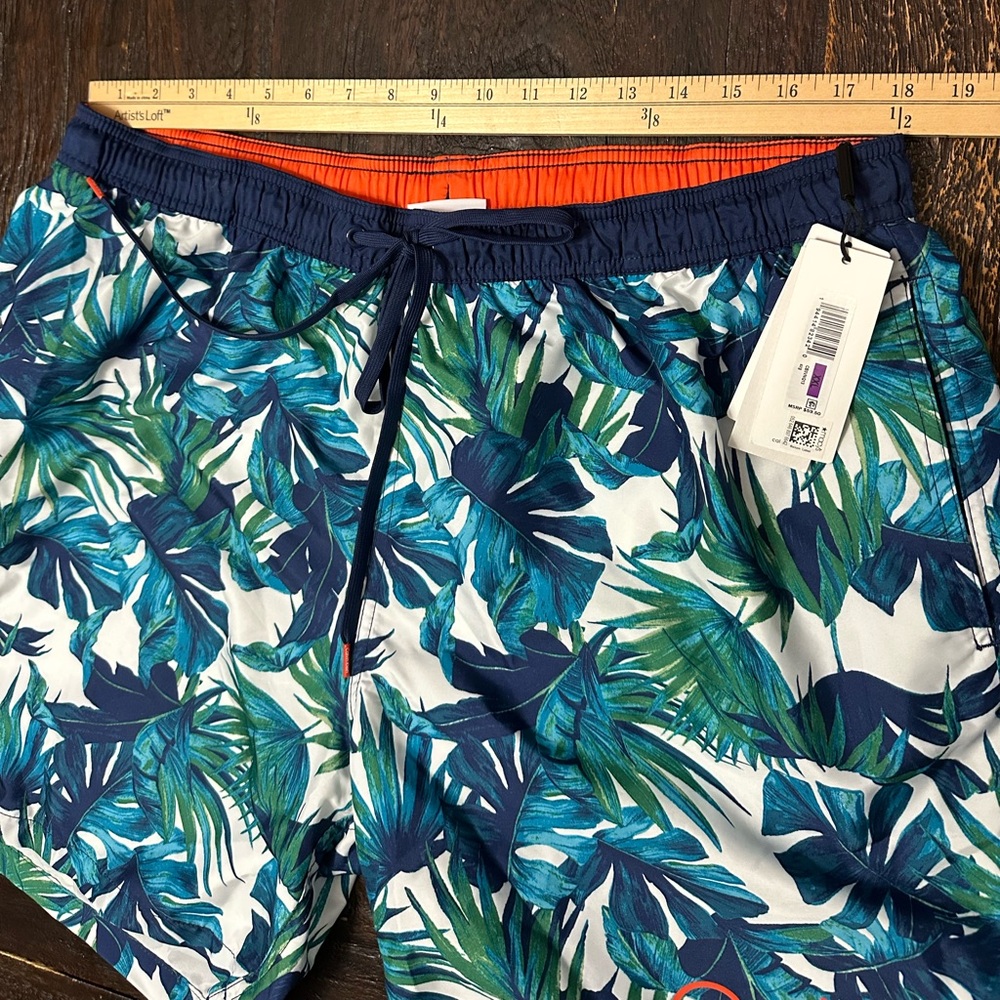 Calvin Klein Mens Regular Fit Swim Trunks Shorts XXL 2XL Hawaiian Island Leaf - Picture 13 of 15